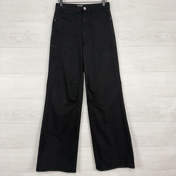 Anthropologie AMO Severine‎ Cargo High Rise Wide Leg Jeans Size 26 Black Relaxed - Picture 3 of 16